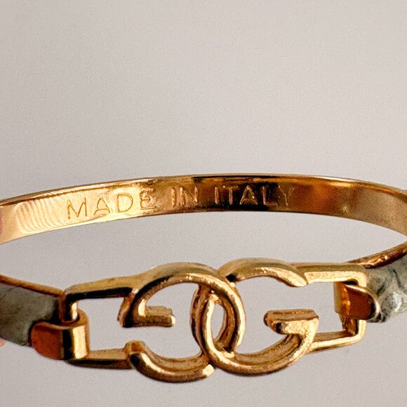 Gucci Set of 2 Snakeskin Bangles, Vintage Gucci Bracelets, Y2K Gucci Bracelets - Picture 5 of 11